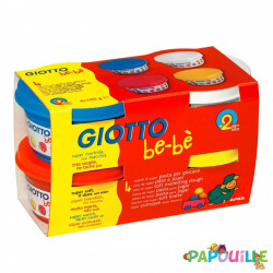 4 pates a modeler naturel  - 100g  (rouge-jaune-blanc-cyan) - Papouille