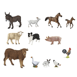 Figurines 11 animaux de la ferme (figurines papo) - Papouille