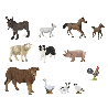 Figurines 11 animaux de la ferme (figurines papo) - Papouille
