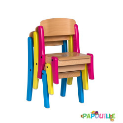 Chaise en bois empilable t3 h.35cm - Papouille