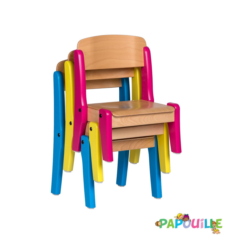 Chaise en bois empilable t3 h.35cm - Papouille
