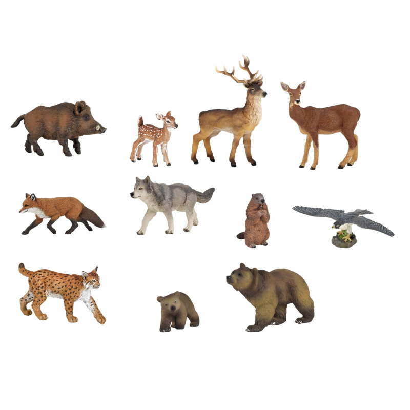 Lot de 11 animaux de la foret (figurines papo) - Papouille