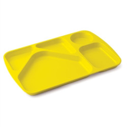 Plateau repas 5 compartiments mélamine jaune - Papouille