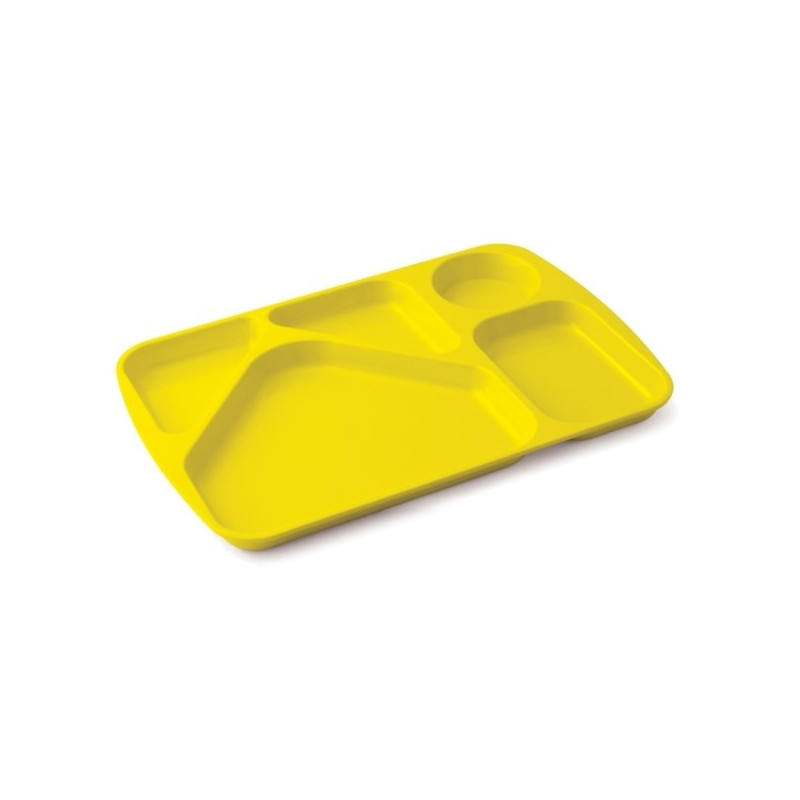 Plateau repas 5 compartiments mélamine jaune - Papouille