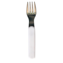 Fourchette inox manche blanc non décoré - Papouille