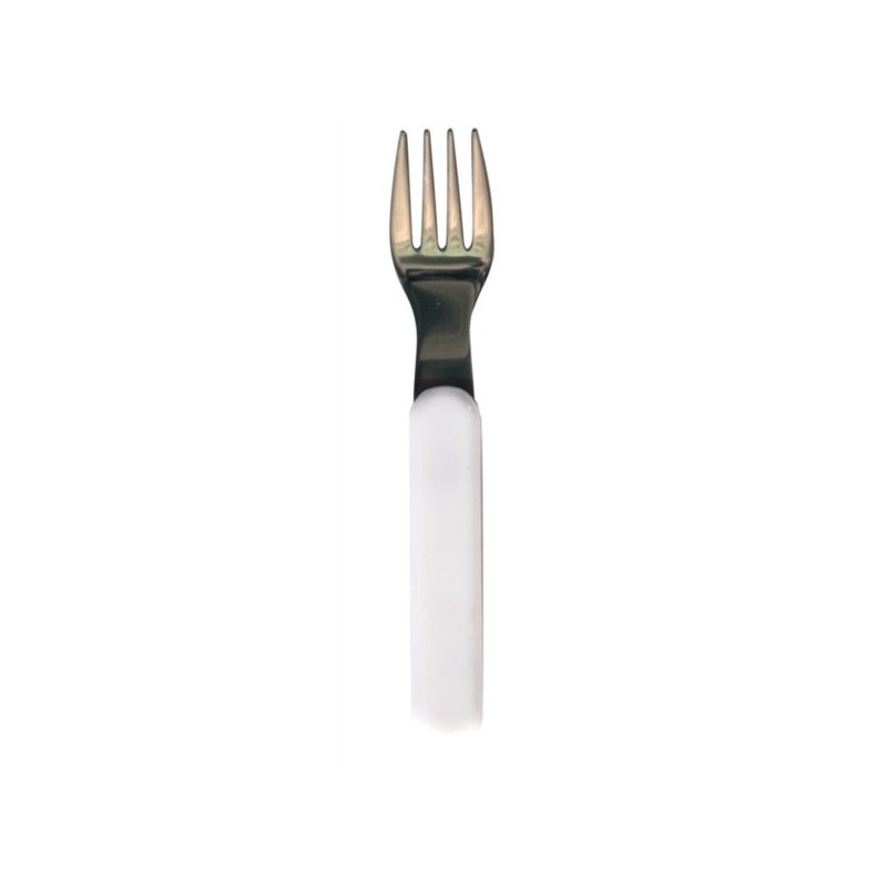 Fourchette inox manche blanc non décoré - Papouille