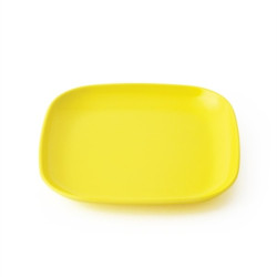 Assiette carré multi-usage mélamine jaune - Papouille