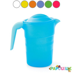 Pichet 1l polypropylène empilable avec couvercle mauve - Papouille