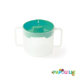 Tasse à bec droit avec couvercle 20cl vert - Papouille