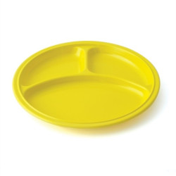 Assiette 3 compartiments mélamine jaune - Papouille