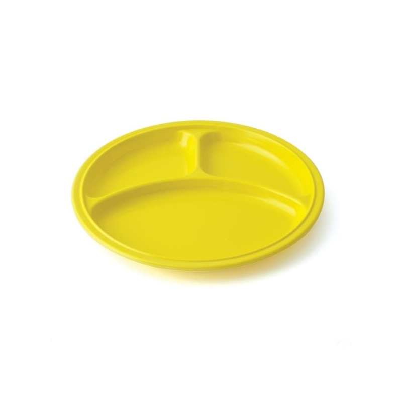 Assiette 3 compartiments mélamine jaune - Papouille