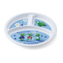 Assiette 3 compartiments mélamine souris 3d - Papouille