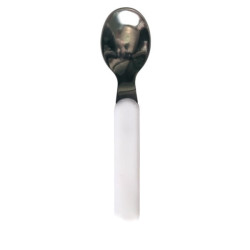 Cuillère inox manche blanc non décorée - Papouille