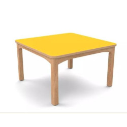 Table en bois 80 x 80 t00 h.36cm citron - Papouille