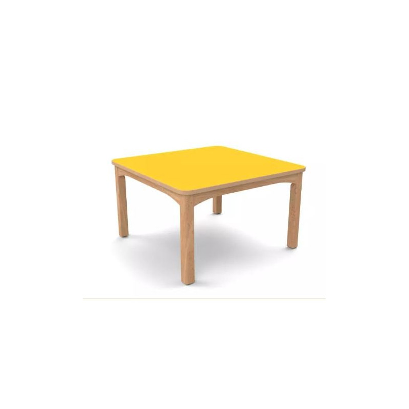 Table en bois 80 x 80 t00 h.36cm citron - Papouille