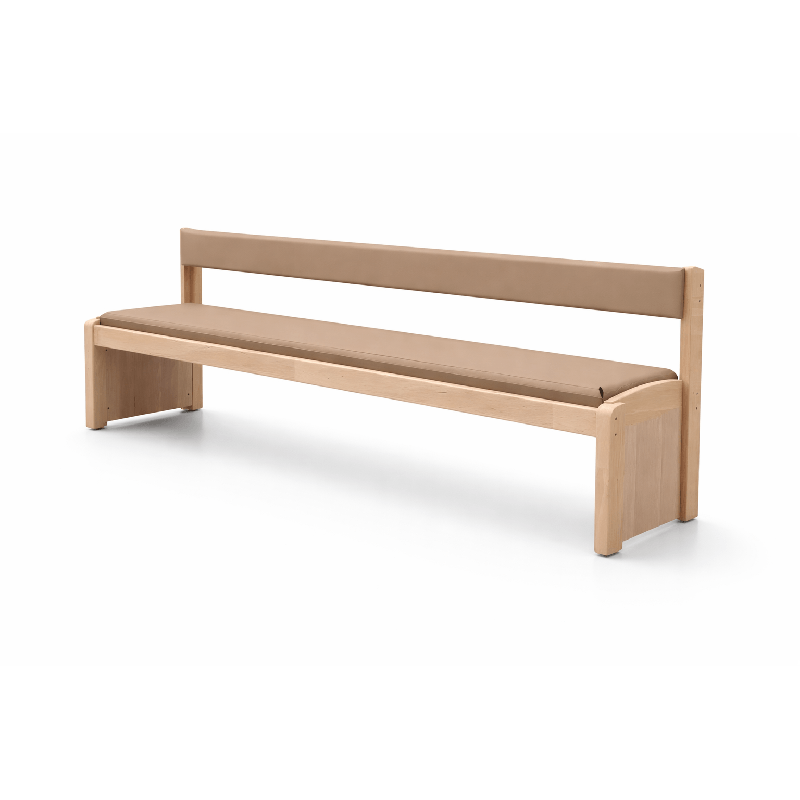Banc en bois avec dossier framboise wkc - Papouille