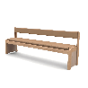Banc en bois avec dossier framboise wkc - Papouille
