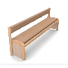 Banc en bois avec dossier framboise wkc - Papouille