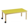 Table en bois 120 x 60 a roulettes t1 h.46cm citron - Papouille