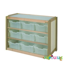Meuble de rangement 9 casiers translucides naturel - Papouille