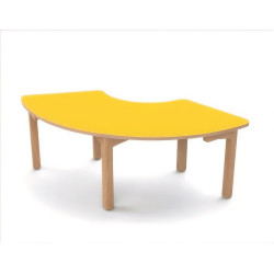 Table en bois 1/3 anneau t00 h36 citron - Papouille
