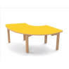 Table en bois 1/3 anneau t2 h53 citron - Papouille