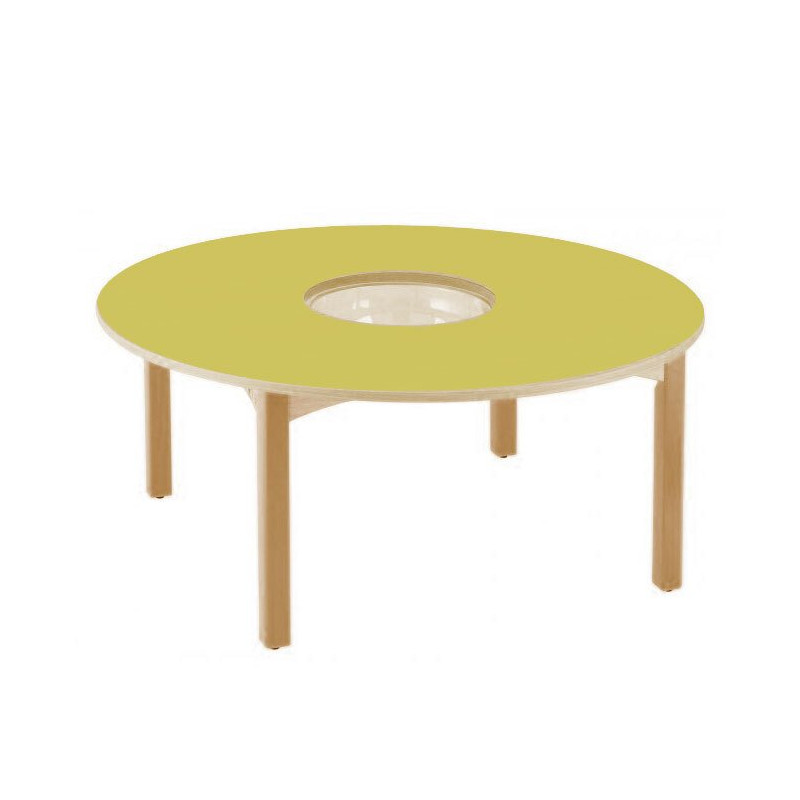 Table en bois a bac central t0 h40 naturel - Papouille