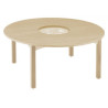 Table en bois ronde à bac central t00 h36 naturel - Papouille