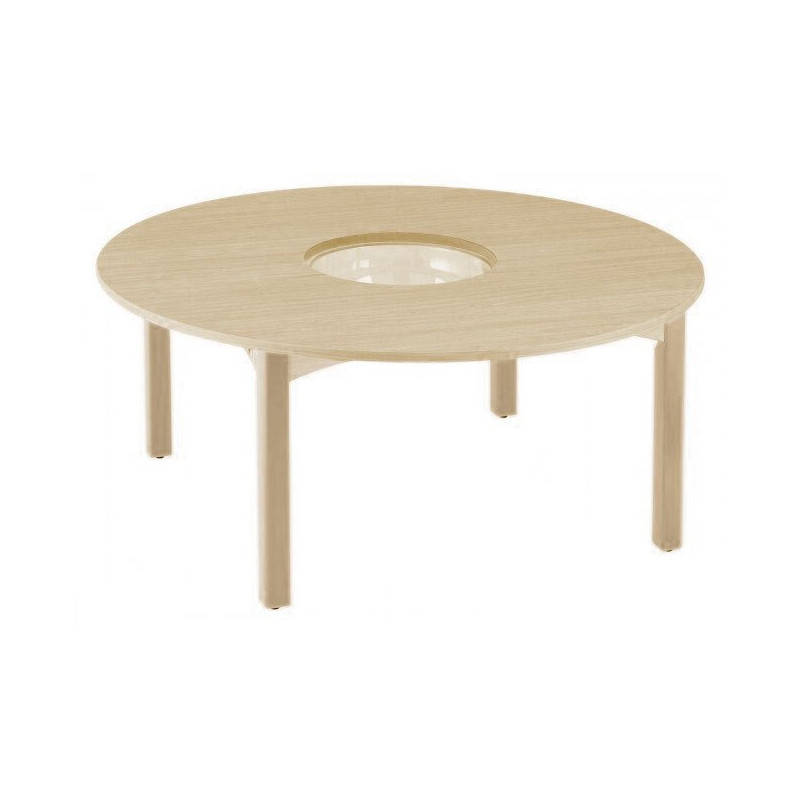 Table en bois a bac central t1 h46 vernis - Papouille