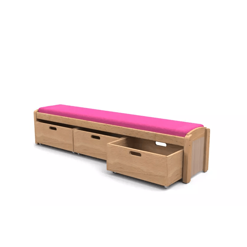 Banc et ses 3 casiers jaune - Papouille