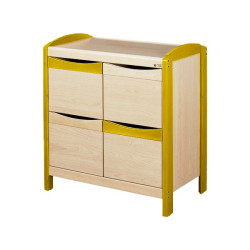 Meuble de rangement 2 colonnes avec portes jaune - Papouille
