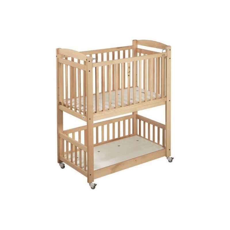 Lit en bois superposé a barreaux 100 x 50 vernis - Papouille