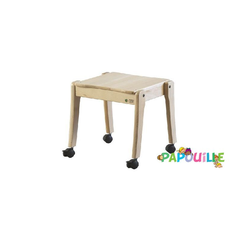 Tabouret bois sur roulettes - Papouille