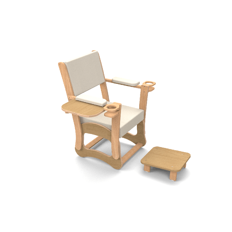 Fauteuil d'allaitement en bois avec repose pieds Framboise - Papouille