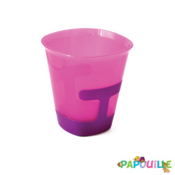 Gobelet anti-dérapant bi matière rose - Papouille