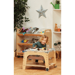 Table d'activités à roulettes - sable et eau