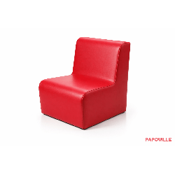 Chauffeuse droite unie hauteur d'assise 32 cm rouge - Papouille