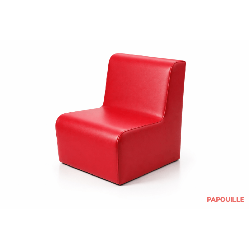 Chauffeuse droite unie hauteur d'assise 32 cm rouge - Papouille