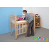 Lit crèche réglable 3 hauteurs à barreaux 120 x 60cm naturel - Papouille