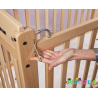 Lit crèche en bois bébé réglable 3 hauteurs à barreaux 100 x - Papouille