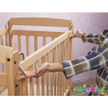 Lit crèche en bois bébé réglable 3 hauteurs à barreaux 100 x - Papouille
