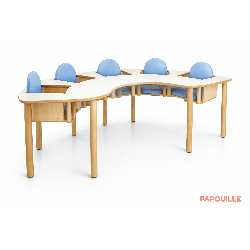 Chaise haute 5 places en bois - Papouille