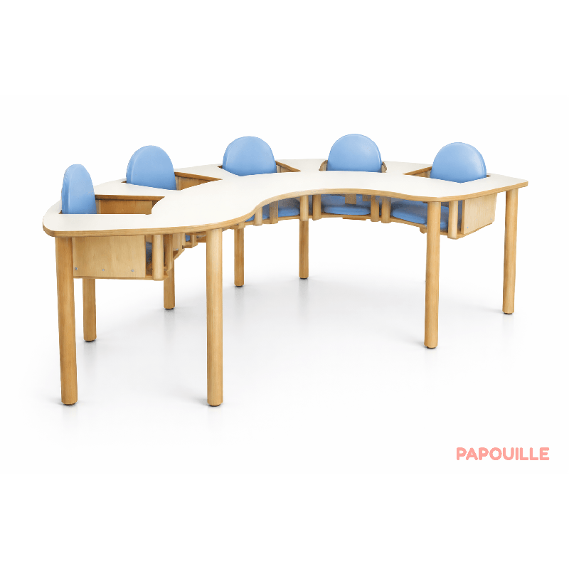 Chaise haute 5 places en bois - Papouille
