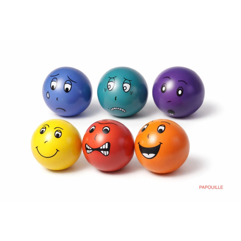 Lot de 6 balles a émotions - Papouille