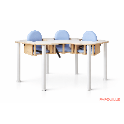 Chaise haute en bois 3 places - Papouille