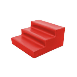 Module bloc 3 marches en mousse l.60 x h.30cm rouge - Papouille