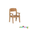 Fauteuil enfant en bois avec accoudoir t3 h.35cm bleu - Papouille