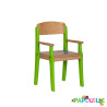 Fauteuil enfant en bois avec accoudoir t3 h.35cm bleu - Papouille