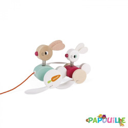 Animal en bois à promener lapin - Papouille