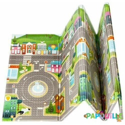 Tapis de jeu double face ville et zoo - Papouille